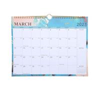 Veemoon 2026-2027 18-Month English Hanging Wall Calendar Spiral Binding Monthly Wall Planner Home Office Yearly Organizer Multi-Nation Holidays