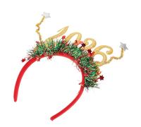 Veemoon 2026 Glitter Star Headband for New Year’s Eve Party, Sparkly Sequin Hairband with Gold Striped Design, Festive Holiday Hair Accessory for Women