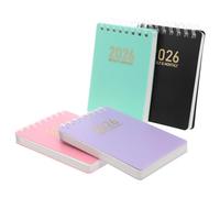 Veemoon 2026 Pocket Daily Planner 4pcs Set A7 Mini Spiral Monthly Weekly Calendar Notebook for Purse Small Size Cute Planner Organizer Pink Black Green Purple