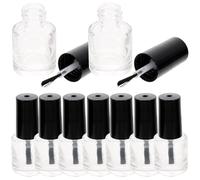 Veemoon 20ml Glass Nail Polish Bottles with Black Electroplated Aluminum Caps 20pcs Empty Chic Nail Bottle Set with Brush for Travel