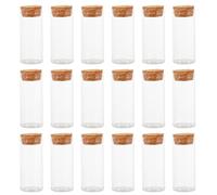 Veemoon 20pcs 30mm×70mm Scientific Test Tubes with Cork Stoppers, High Borosilicate Glass Storage Tubes for Laboratory Experiments, Pollen and Reagent Sample Vials Set for Scientific Use