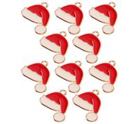 Veemoon 20pcs Alloy Christmas Hat Pendants Lightweight DIY Charms for Jewelry Making, Red Color, for Handmade Gifts and Crafting Projects