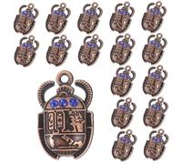 Veemoon 20Pcs Beetle Pendant Charms for Jewelry Making Ancient Scarab Charms for Necklaces Bracelets Keychains More Durable DIY Craft Accessories