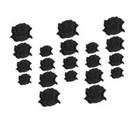 Veemoon 20pcs Black Floral Rose Applique Iron on Patches for Clothes, Practical and Easy to Use Polyester Drill Weave Patches for Jacket and Pants Clothing Repair