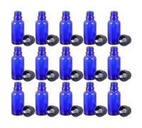 Veemoon 20pcs Blue Glass Refillable Essential Oil Bottles with Smooth Orifice Caps 10ml Each, Portable Small Perfume Containers for Traveling and Fits in Purse