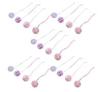 Veemoon 20pcs Cat Wool Yarn Balls with Bells for Biting and Chewing, Interactive Soft Kitten Chew Set for Indoor Play and Boredom Relief