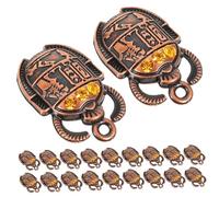 Veemoon 20pcs Egyptian Beetle Charm Pendant and Metal Charms Diy Jewelry Making Kit for Necklace and Bracelet Crafting, Retro Ancient Egypt Style, 26x16mm Orange Accessories for Jewelry Makers