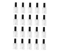 Veemoon 20pcs Flat-shape Nail Polish Bottles Empty Glass Nail Polish Storage Bottles Brush for Gels Holder and DIY Manicure Tools