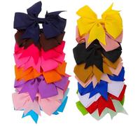 Veemoon 20Pcs Hair Bows Clips Stylish Accessories for Comfortable and Safe for Outfits and Various Occasions Multi Color Ribbon Barrettes
