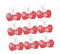 Veemoon 20pcs Heart Shaped Valentine S Day Greeting Cards with Pink Ribbon Mini Creative Love Tags for Birthday Wedding Mother S Day Thanksgiving Presents and Party Decorations