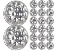 Veemoon 20pcs High-Temperature Resistant Escargot Plates Tinfoil Snail Baking Tray Compartments for Oven Use and Takoyaki Grill Pan Alternative