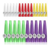 Veemoon 20pcs Kazoo Set, Plastic Colorful Musical Instruments for, Beginner-Friendly Small Kazoos in White, Yellow, Red, Purple, Green, for Parties and Early Music Practice