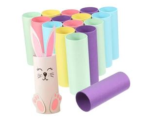 Veemoon 20pcs Kraft Paper Cardboard Tubes for Art Paintings Storage and Mailing Mixed Color Height Diameter Recyclable DIY Craft for Drawings and Document Shipping