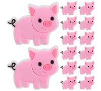 Veemoon 20pcs Pig Pencil Topper Clips for School Soft PVC Removable Pencil Charms Stable Design Fit Classroom Decorations and Rewards for Students