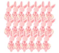 Veemoon 20pcs Pink Rabbit Resin Charms for DIY Accessories and Jewellery Making, Versatile Flatback Bunny Shapes Not Easy to Damage, for Craft Projects