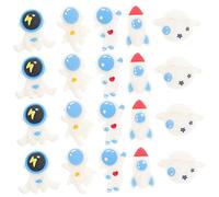 Veemoon 20Pcs Resin Space Series Ornaments for DIY Headdress Decor and Craft Projects High Grade Material Mixed Styles for Hairpin Making and Creative Decorations
