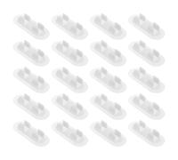 Veemoon 20pcs Self Adhesive Pipe Clamp, Adhesive Hose Clips, Plastic White, Quick Removal and Repositioning, for Hose and Drain Pipe, Air Conditioning Installation and Industrial Setup
