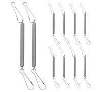 Veemoon 20pcs Stainless Steel Spring Hooks Cage Door Spring Hook Small Pet Cage Accessories Easy Removal Simple Detachment Silver for Indoor Multi-animal Households