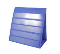 Veemoon 20pcs Teaching Display Stand School Simple Teachers Card Holder Office Small Tabletop Strip Desktop Pocket Chart Self Standing Learning Organize Size Presentation File Visual Blue