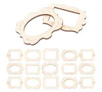 Veemoon 20pcs Unfinished Wood Photo Frame Pendants for DIY Craft Projects, Plastic Material with Assorted Colour, for Window Decoration and Personalised Style