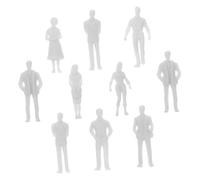 Veemoon 20pcs White Man Model Lifelike Miniature Figurines for Doll House Train Decor Diy Paintable Mini People Models