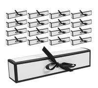 Veemoon 20pcs White Paper Chocolate Boxes Packaging with Elegant Design and Foldable Feature, Easy Storage No Tape Needed, for Birthday Party Favors and Celebration Souvenir Boxes