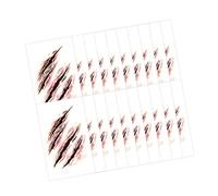 Veemoon 20Pcs Wound Scar Stickers Paper Realistic Special Effects Makeup Temporary for Halloween Cosplay Party Adults Body Fake Blood Decals Costume Decoration