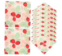 Veemoon 20Sheets Strawberry Print Napkins Decorative Party Serve Napkins for Birthday Celebrations Vivid Colors Durable Pulp Material Essential Tableware