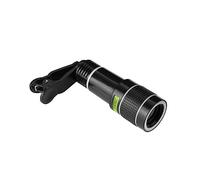 Veemoon 20x Telephoto Lens for Smartphone Monocular Cell Phone Lens Kit Adjustable Telephoto Clip for Mobile Photography Black