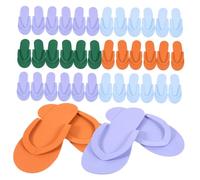 Veemoon 24 Pairs Disposable Pedicure Slippers EVA Foam Slip Lightweight Spa Sandals for Men and Women Breathable Beach and Salon Footwear Multipack for Travel and Guest Use Random Color