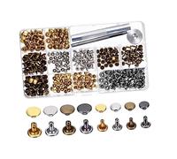 Veemoon 240 Set Double Side Metal Snap Fasteners with Press Studs Leather Snap Fastener Kit for DIY Crafts Includes Fixing Tools and Clear Storage Box Rivet Buttons for Belts Jackets Bags
