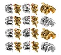Veemoon 24pcs Antique Metal Snake Charm Beads for Bracelet Necklace Making Unique Snake Pattern Pendants with Red Eyes Tarnish-resistant Animal Charms for Halloween Jewelry DIY Craft