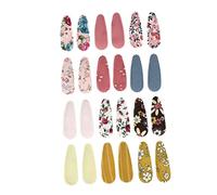 Veemoon 24pcs Fabric Flower Hair Clips for Durable Decorative Hairpins with Embroidered Pattern for Birthday Holiday Hairstyles Easy to Use and Secure Hold