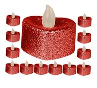 Veemoon 24pcs Heart Shaped Led Candle Lights Battery Operated Electric Tea Light Lamps Romantic Home Decor for Weddings Anniversaries and Valentine Day Flameless