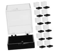 Veemoon 24pcs Square Mineral Specimen Display Case Durable Box for Gemstones Crystals and Jewelry Storage for Home Countertop and Educational Use