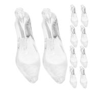 Veemoon 24pcs Transparent Acrylic High Heel Shoe Ornaments for DIY Shower Party Decorations Polished Holiday Shoe Charms with Chic Contemporary Design