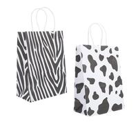 Veemoon 24Pcs Zebra Cow Print Wrap Paper Bags Favor Bags for Birthdays Multi Function Shopping and Storage Designed for Food Cosmetics and Celebrations