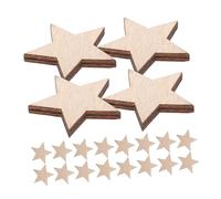 Veemoon 25 Pcs Wooden Star Ornaments Natural Wood Grain Christmas Craft DIY Cutouts Rustic Decor for Holiday Parties and Home Festive Atmosphere