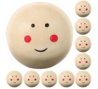 Veemoon 25MM Smile Face Natural Wood Craft Beads, 20Pcs Bulk DIY Wooden Beads Globe Decoration with Hole Smile Face Ball Jewelry Making Kit for Charm Pendant Macrame Bracelet Keyring Accessories