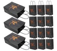 Veemoon 25Pcs Black Kraft Paper Thank You Bags with Gold Foil Large Capacity Party Favor Gift Bags for Weddings Birthdays Mother's Day Bottom Decorative