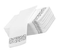 Veemoon 25Pcs Decorative Disposable Dinner Napkins for Weddings and Parties Premium Wood Pulp Tissue Folded Design Suitable for Table Settings and Catering