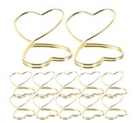 Veemoon 25Pcs Gold Heart-Shaped Memo Clip Holders Double-Layer Wire Note Stands for Wedding Place Cards Table Number Holders Reception Bridal Shower Party Decor