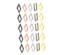 Veemoon 25pcs Rotatable Alloy Frame Pendants Rhombus Hollow Bezel Charms Jewelry Accessories for DIY Resin Crafts 5 Colors Gold, Rose Gold, White K, Black, Antique Copper