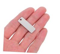 Veemoon 25pcs Stainless Steel Rectangle Keychain Tags with Holes Mirror Finish Metal Stamping Blanks for Jewelry Making Luggage Key Tags Portable Keyring Charms