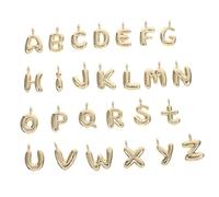 Veemoon 26pcs Alphabet Charm Necklace Gold Plated Letter Charms Women Jewelry Initial Necklace for Fashion