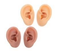 Veemoon 2Pair Soft Silicone Ear Model Realistic Human Anatomy Flexible Fake Body Parts for Piercing Practice Training and Jewelry Display Skin-like Feel Reusable Simulation for Beginners
