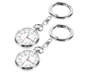 Veemoon 2Pc Keychain Shaped Nurse Watch for Elderly Portable Pocket Watches with Numbers for Nurses and Students Durable and Practical Design Present for Healthcare Professionals
