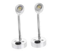 Veemoon 2pcs 12V LED Gooseneck Reading Lamp Bedside Spotlight Aluminium Night Light 3W for Bedroom Caravan RV Yacht