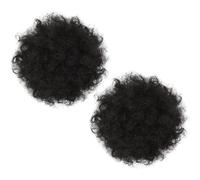 Veemoon 2pcs 15cm Drawstring Afro Puff Bun Hairpiece Curly Hair Bun Extensions for Women High-Temperature Synthetic Fiber for Updos and Hair Accessories