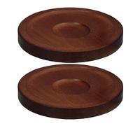 Veemoon 2pcs 3.9in Wood Rotating Coasters, Round Drink Coasters Small Coffee Cup Mat Rosewooden Wine Glass Tray Rustic Bar Drink Glass Pad Resistant Tea Mug Mat Cup Plate for Home Office Bar